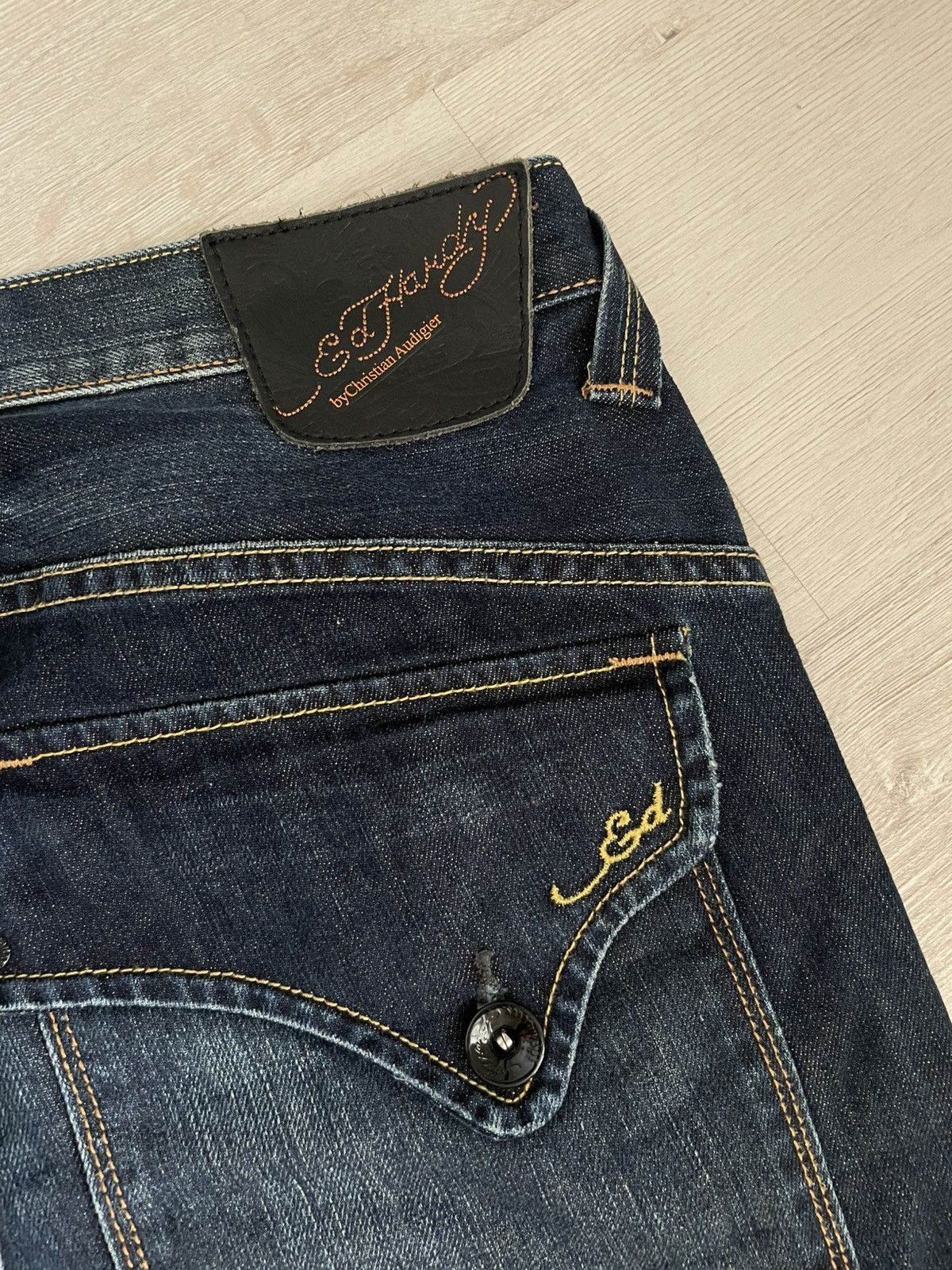 Ed Hardy Y2k Vintag Ed Hardy by Christian Audigier Jeans Washed Denim Size US 34 / EU 50 - 10 Thumbnail