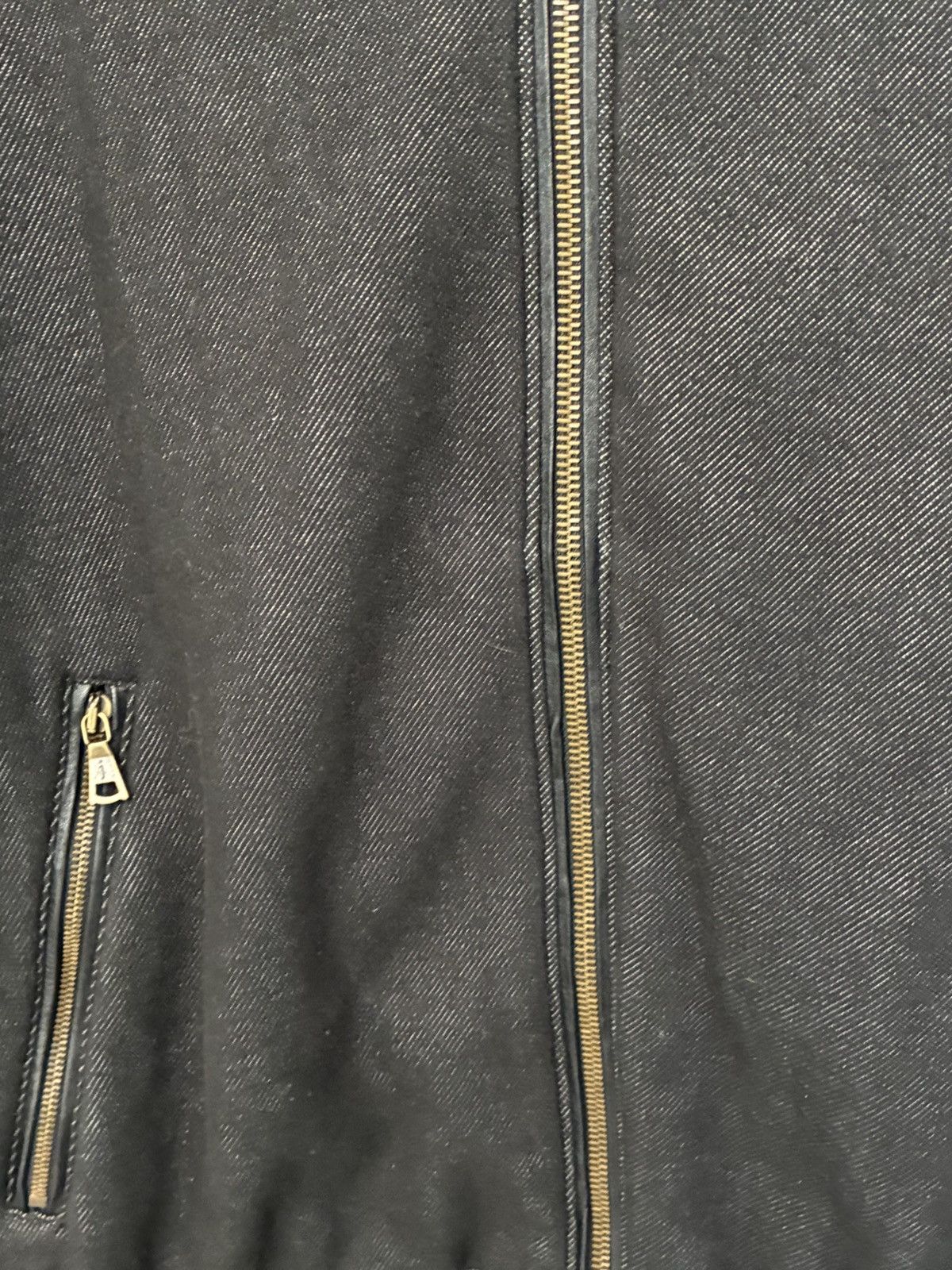 John Varvatos Zip-Up leather trim Hoodie medium. Size US M / EU 48-50 / 2 - 4 Thumbnail