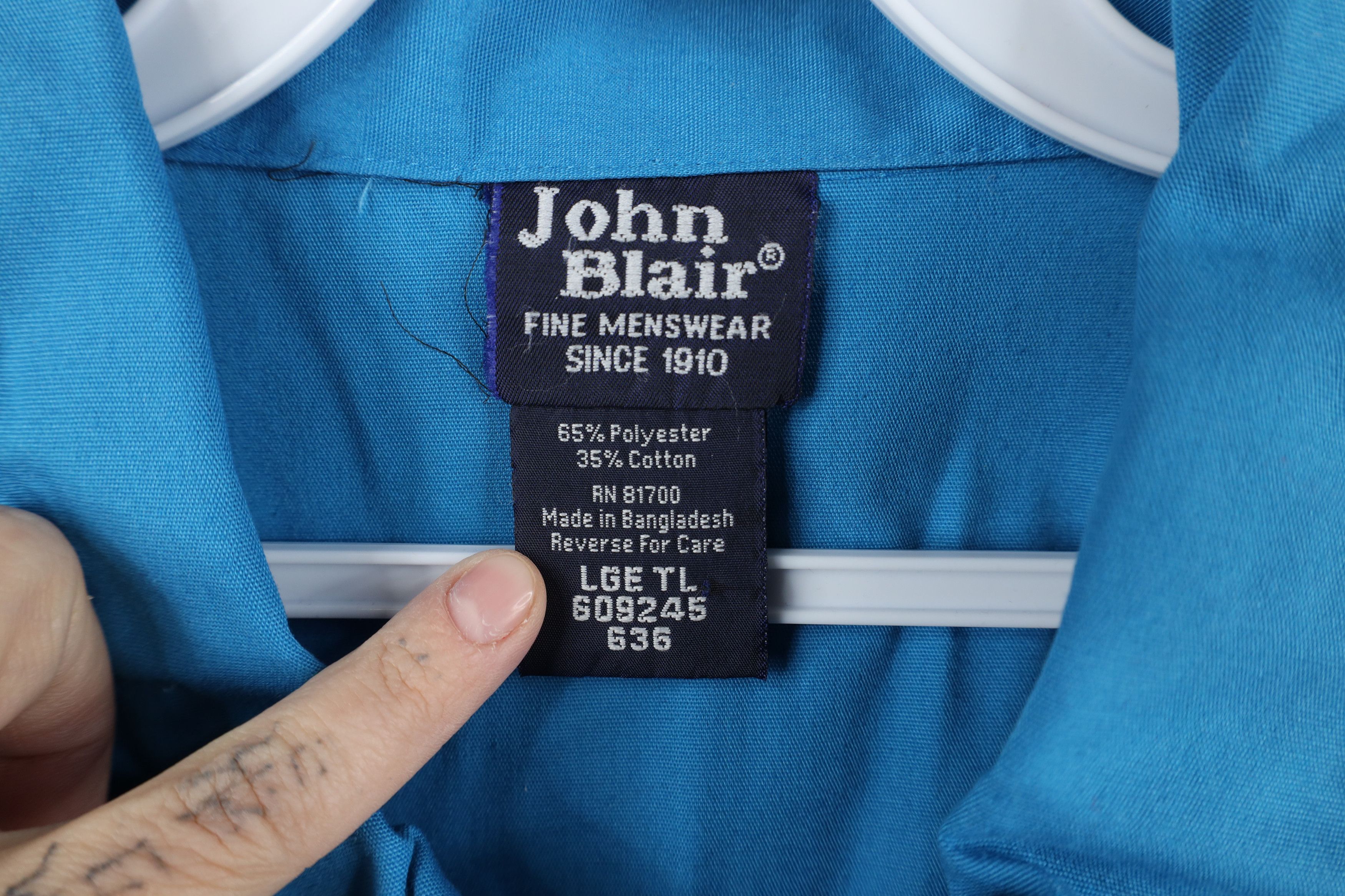 Vintage Vintage 90s Streetwear Full Zip Collared Shirt Jacket Blue Size US L / EU 52-54 / 3 - 10 Thumbnail