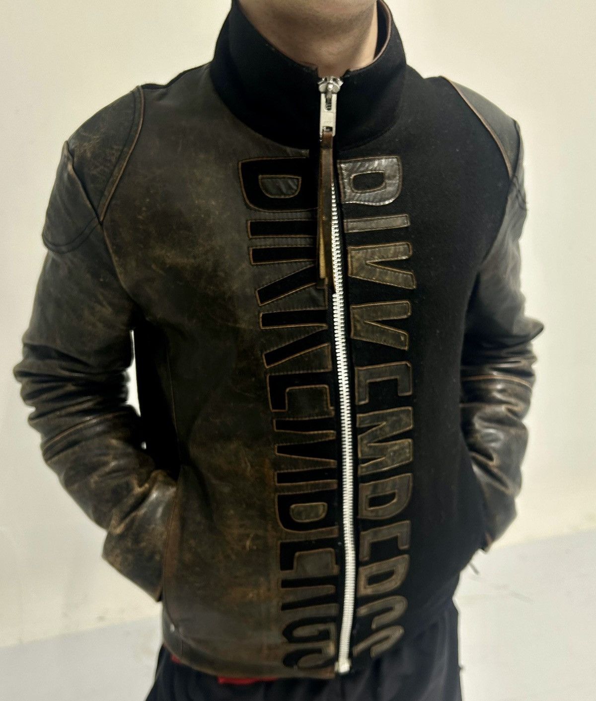 Dirk Bikkembergs Vintage Dirk Bikkembergs Wool & Leather Jacket 90s Size US M / EU 48-50 / 2 - 7 Thumbnail