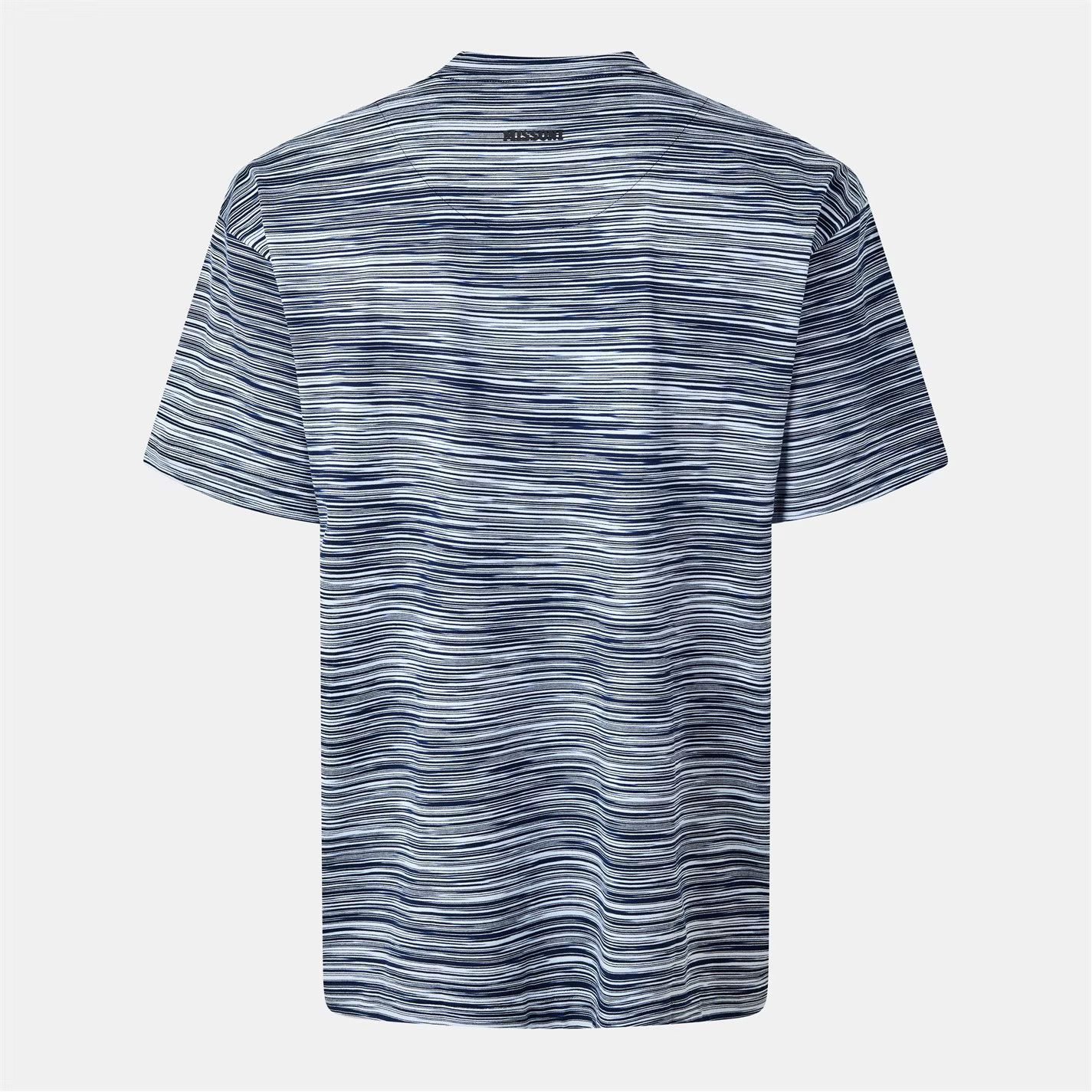 Missoni o1g2r1mq0426 Striped Short Sleeved T-Shirt in Navy/White Size US XL / EU 56 / 4 - 2 Thumbnail