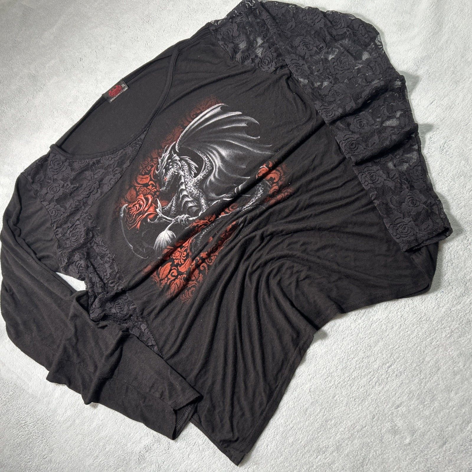 Affliction Spiral Direct Gothic Affliction Style Top 2XL Dragon Floral Size XXL / US 16-18 / IT 52-54 - 1 Thumbnail