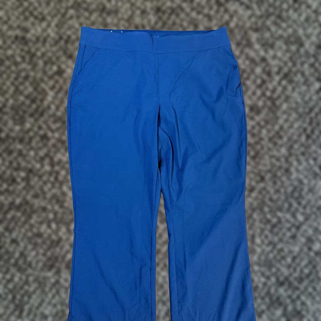 Vintage Columbia Pants 2XL Women Blue Solid Chino Straight Pull On Classic Fit 40 Waist 32 Inseam Navy Holiday/Everyday Wear Size 40" / US 18 - 1 Thumbnail