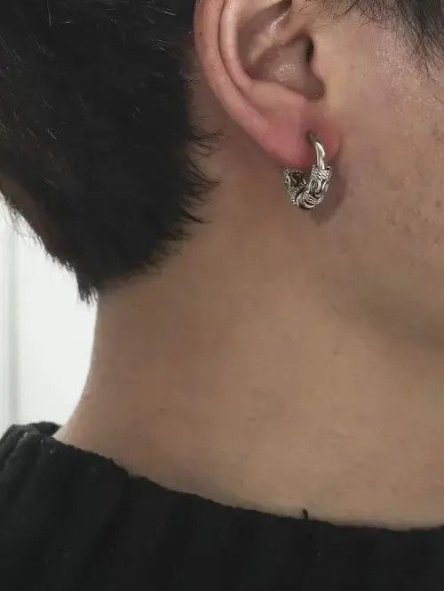VIBE 1 pair Punk Stainless Steel Earring Size ONE SIZE - 4 Thumbnail