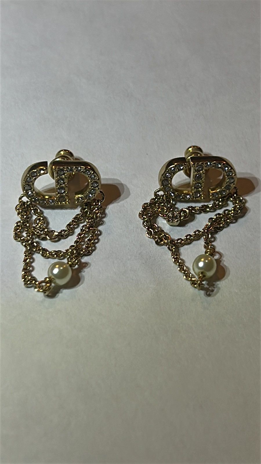 Dior Dior PETIT CD EARRINGS Gold-Finish Metal White Resin Pearl Size ONE SIZE - 10 Thumbnail