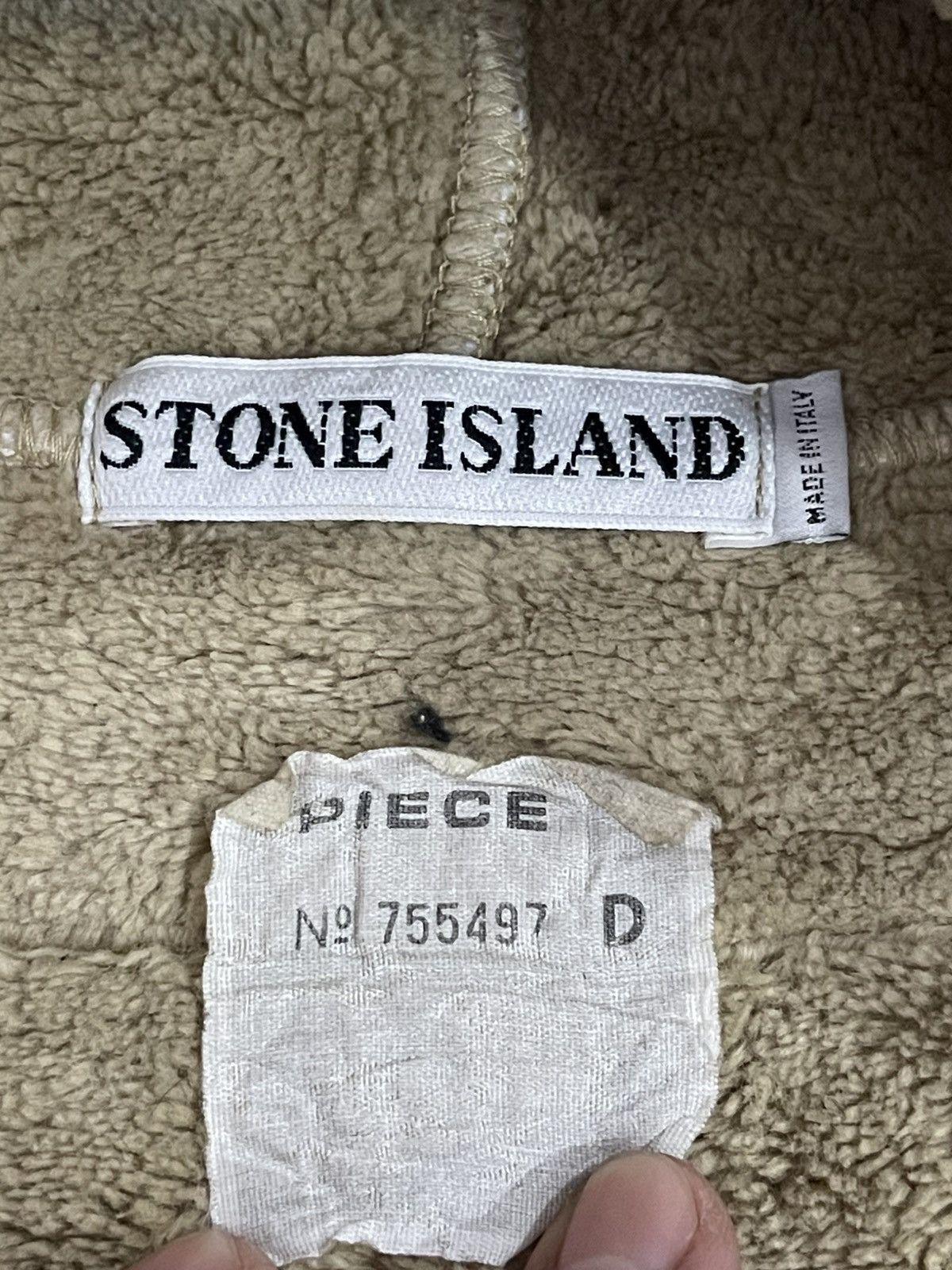 Stone Island Vintage 1999 Stone Island Beige Fleece Lined Hoodie Jacket Size US L / EU 52-54 / 3 - 16 Thumbnail