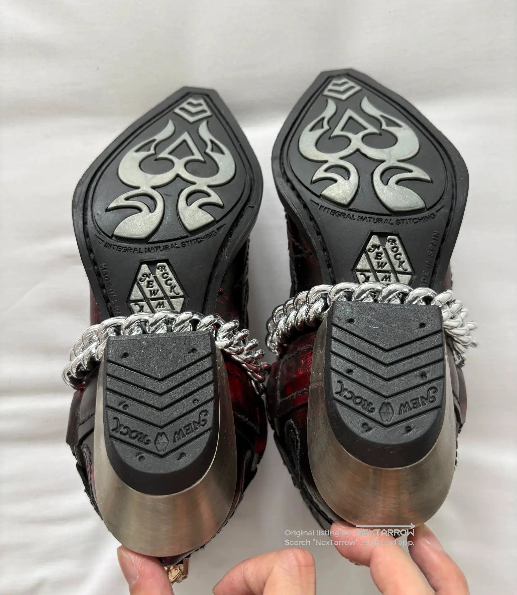 New Rock Punk Studded Pointed Crystal Tiger Skull Boots, Women's (Size 6) — image 5 of 6