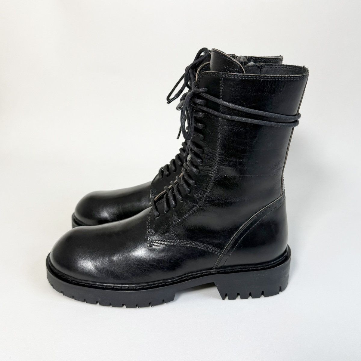 Early 2010s Black Leather Combat Boots