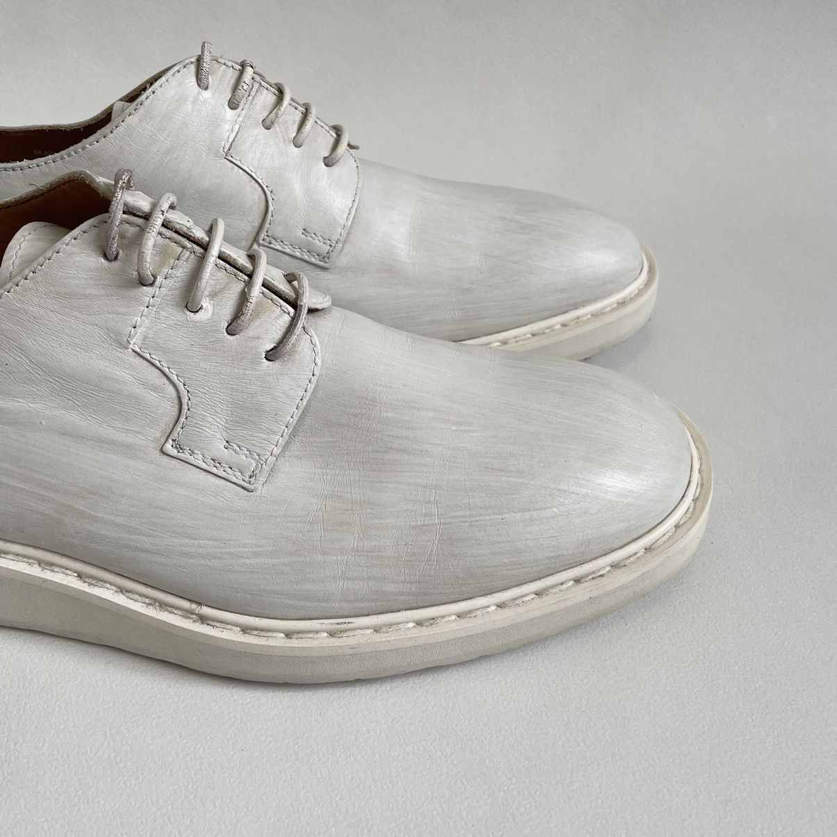 Maison Margiela ‘White Painted’ Wedge Sole Derbies Size US 10 / EU 43 - 5 Thumbnail