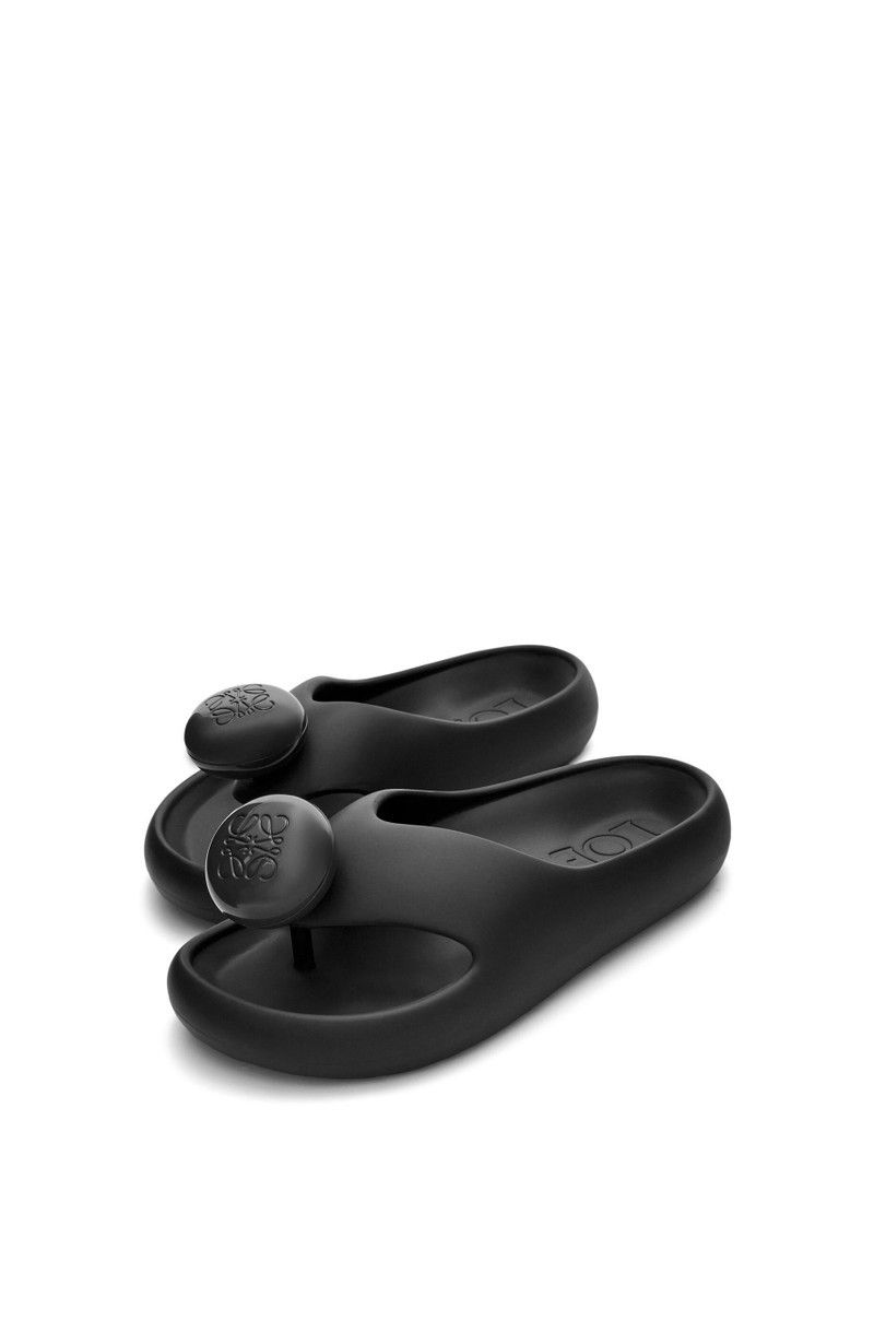 Loewe o1in1g0426 Pebble Thong Slides in Black Size US 11 / IT 41 - 3 Thumbnail