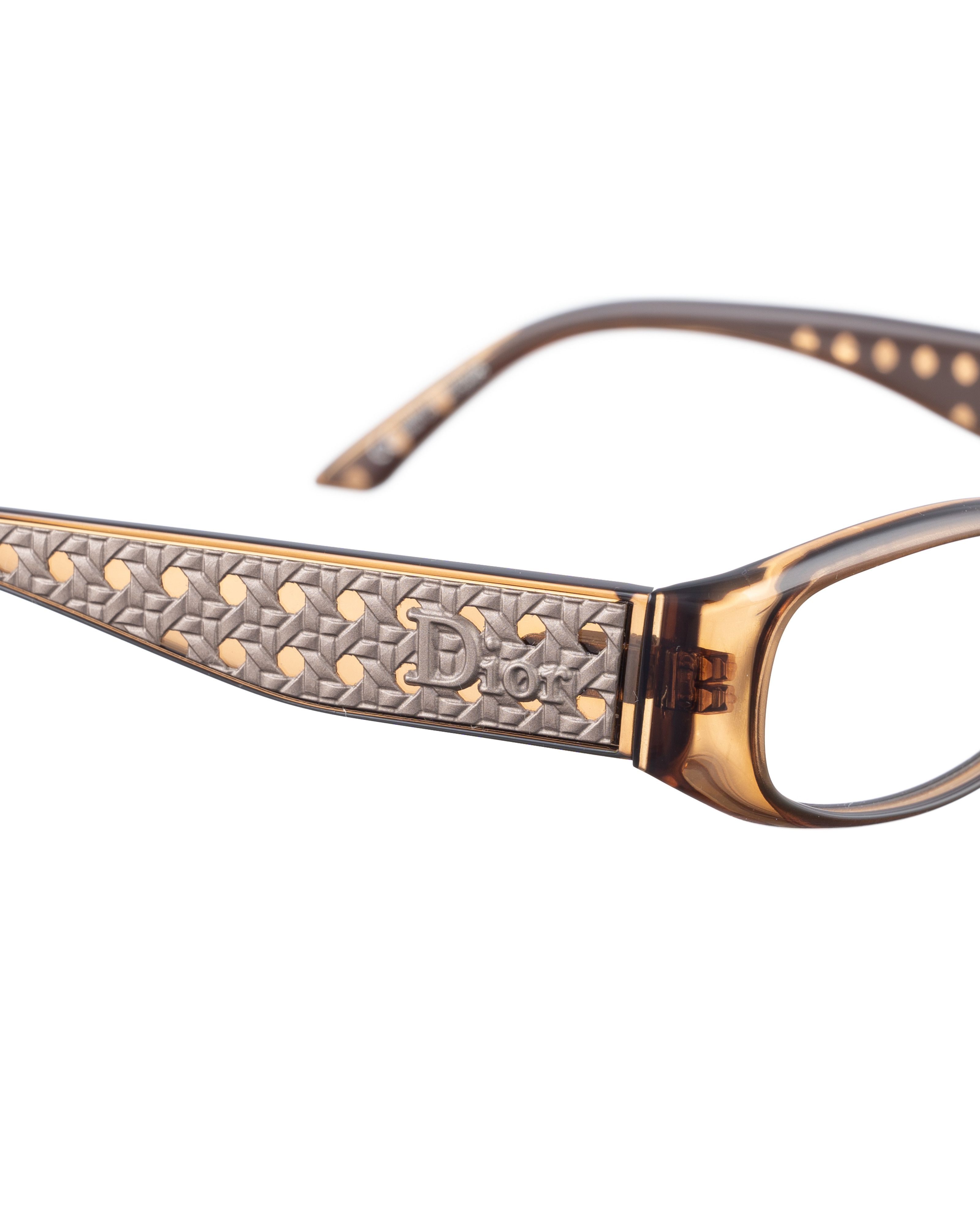 Dior Dior 00s Brown Viennese Braid Pattern Glasses Size ONE SIZE - 3 Thumbnail