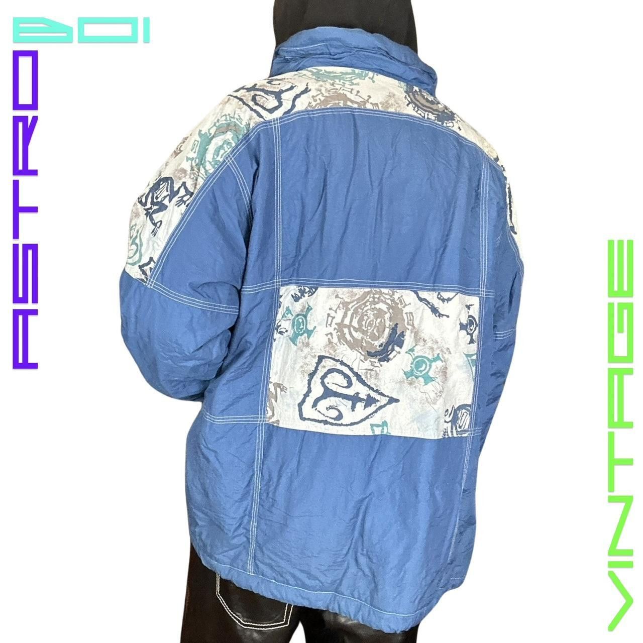 Other VIntage 90s Tattoo Print Gray/Blue Nylon Jacket - XL Size US XL / EU 56 / 4 - 6 Thumbnail