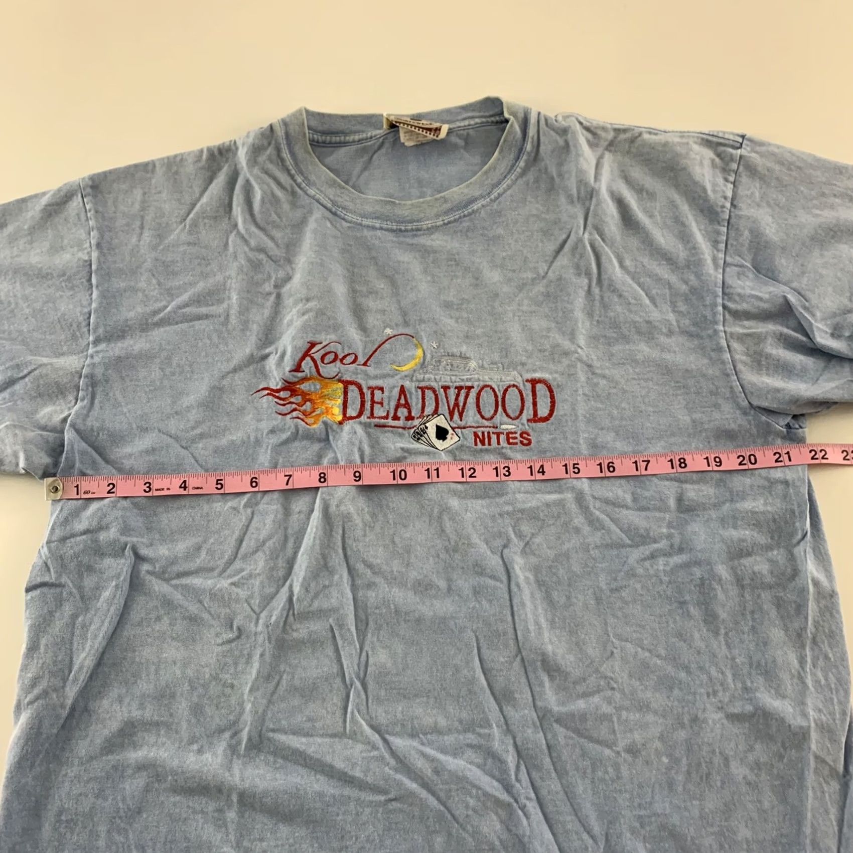 Deadwood VINTAGE Times Square Sportswear Deadwood Men's S/S T Shirt Embroidered Large Blue Size US L / EU 52-54 / 3 - 6 Thumbnail