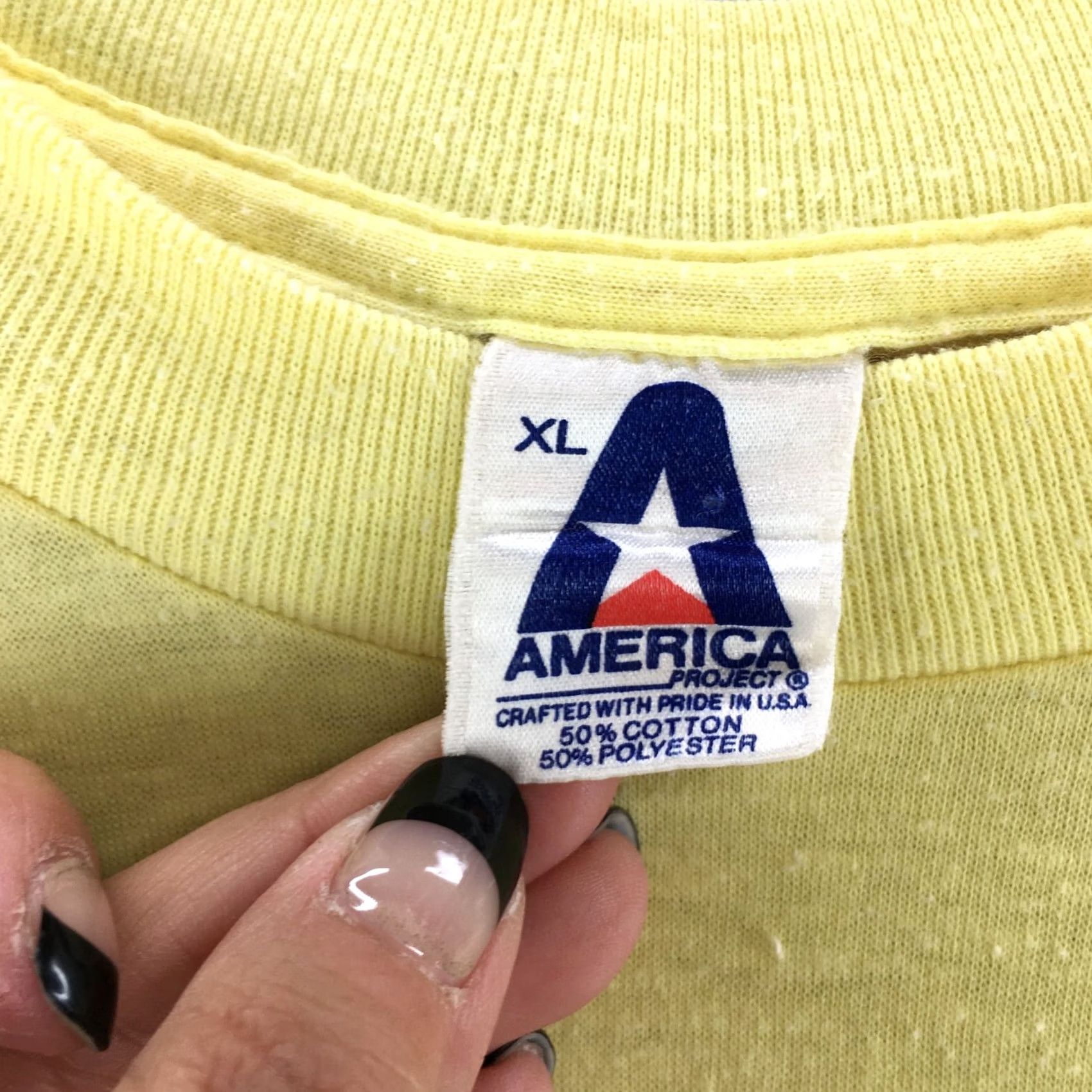 Vintage America Shirt Womens XL Yellow Fish Print Casual Crew Neck T-Shirt Size XL / US 12-14 / IT 48-50 - 6 Thumbnail