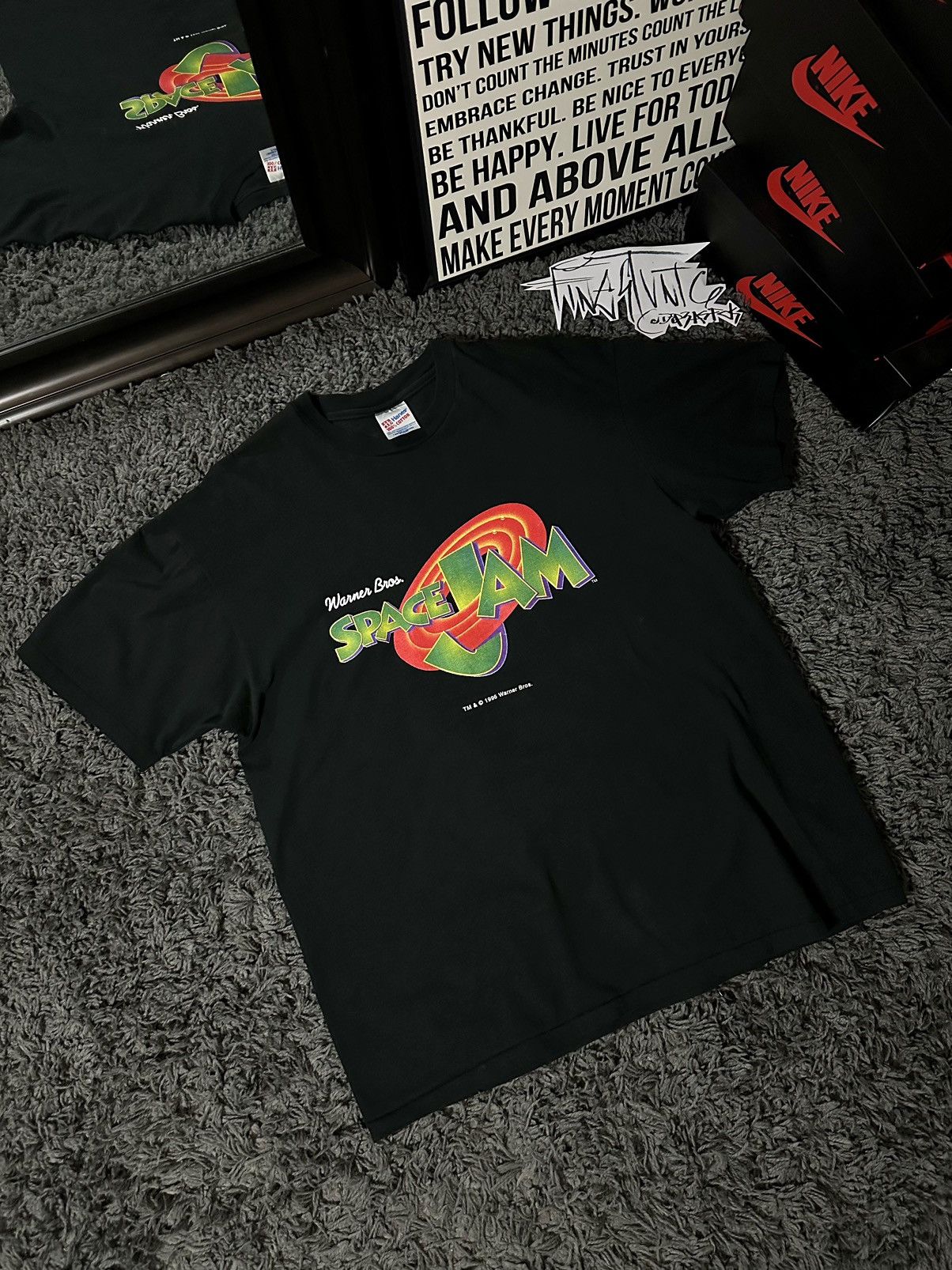 Vintage Vintage 1996 Space Jam Promo T Shirt Single Stitch Size US L / EU 52-54 / 3 - 1 Thumbnail