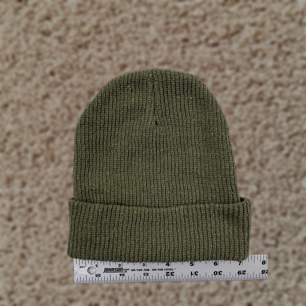 Vintage Beanie Hat Men Adult One Size Green Knit Cotton Polyester Blend Winter Snowboard Clothing Snowboard Ski Accessories Size ONE SIZE - 1 Thumbnail