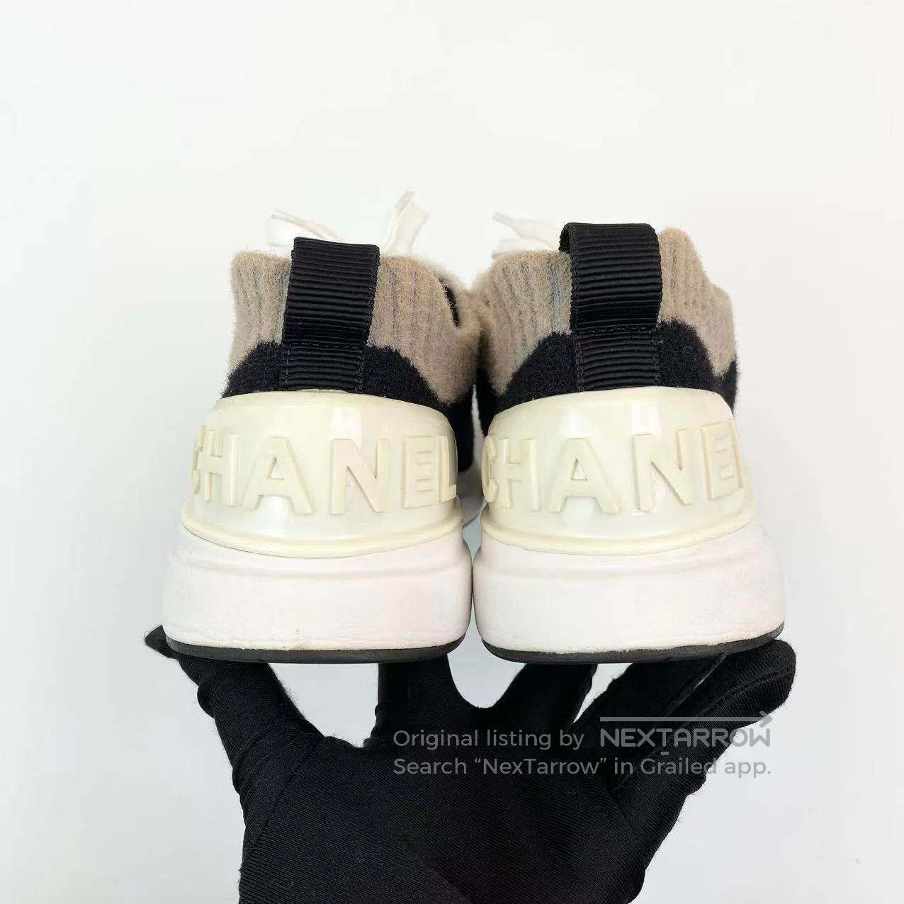 Chanel Chanel Black and white knitted sneakers| Size US 8 / IT 38 - 5 Thumbnail