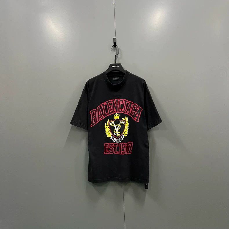 Balenciaga Balenciaga Wheat ear scissors letter logo short sleeve Size US S / EU 44-46 / 1 - 1 Thumbnail
