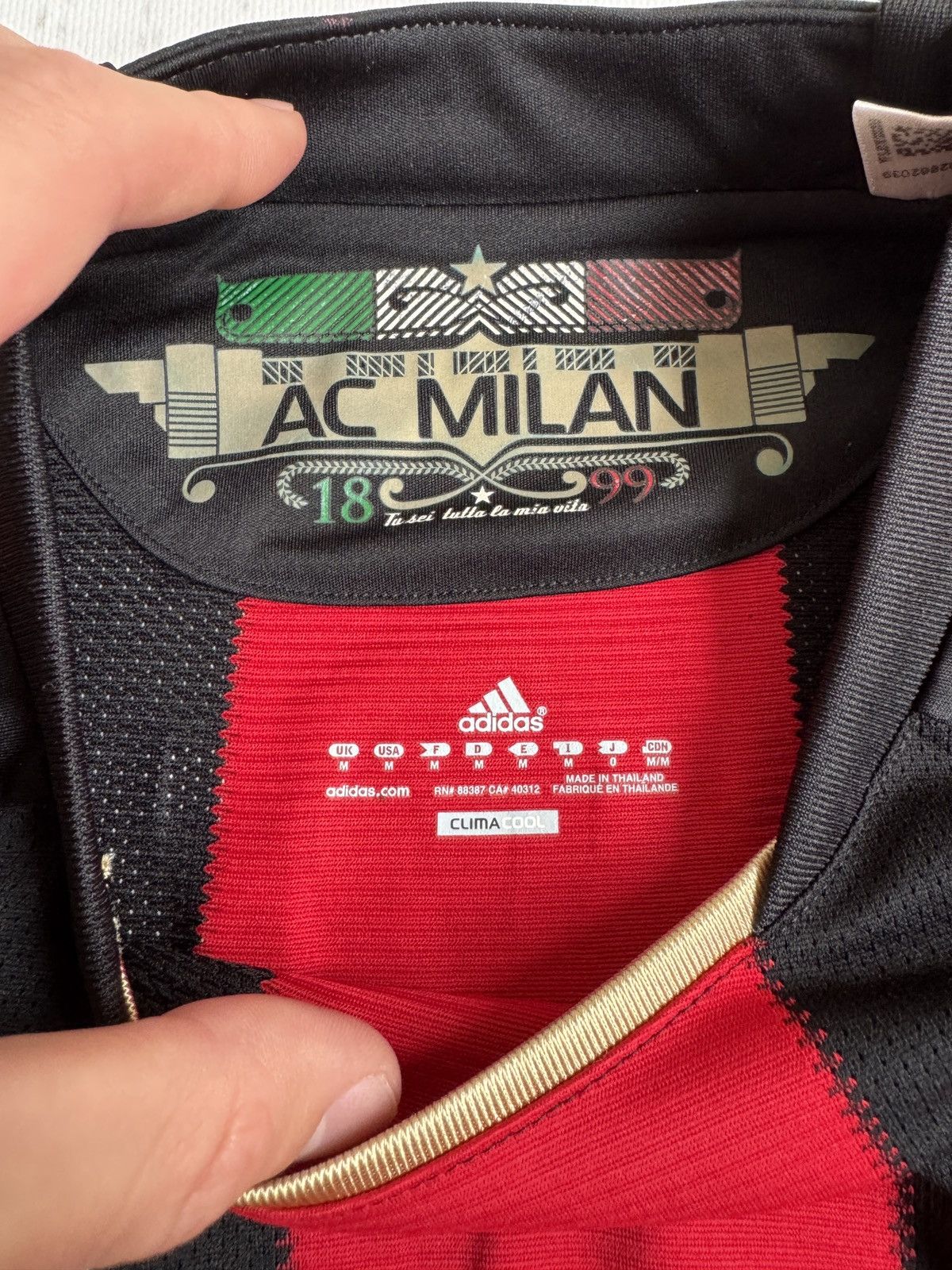 Adidas Soccer Jersey AC Milan 2010 2011 Adidas Patch Size US M / EU 48-50 / 2 - 5 Thumbnail