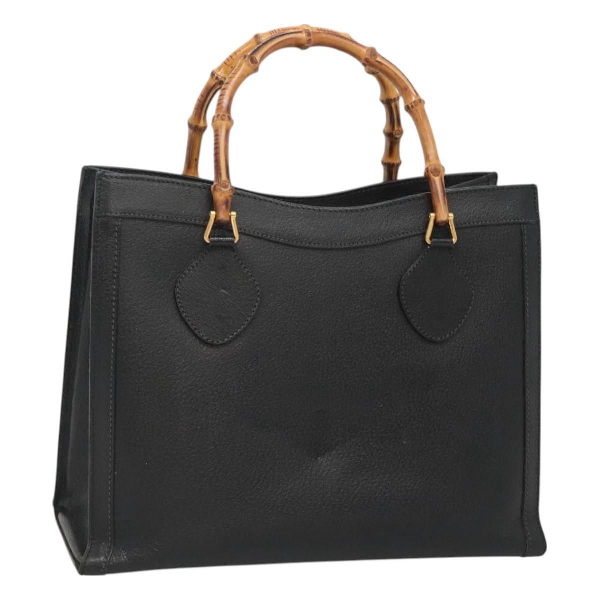Gucci GUCCI Bamboo Hand Bag Leather Black Gold 002 2853 0260 0 Size ONE SIZE - 1 Thumbnail