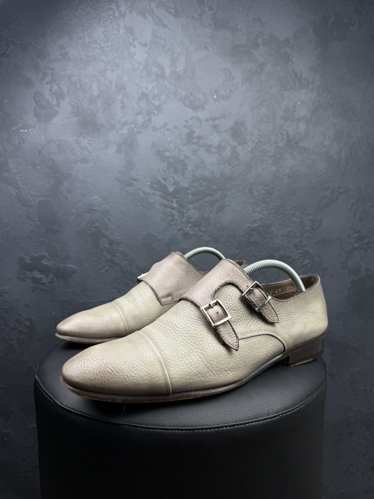 Santoni Santoni Men's Leather Double Monk Strap Shoes Size 8 Size US 8 / EU 41 - 2 Thumbnail