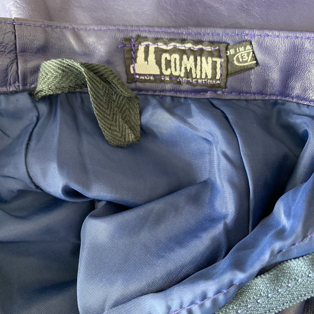 Vintage Vintage Leather Purple Pencil Skirt Size Medium Comint Size 34" / US 12 / IT 48 - 6 Thumbnail