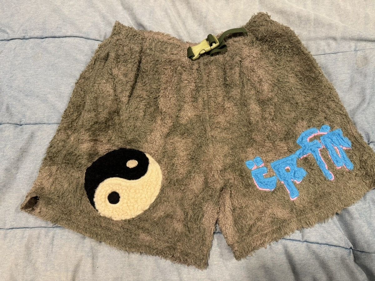 image of Cactus Plant Flea Market Cpfm Fuzzy Acid Shorts in Green, Men's (Size 31)