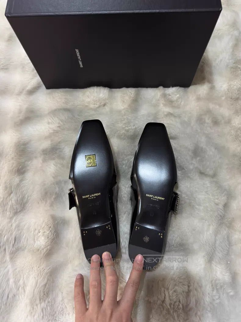 Saint Laurent Paris Saint Laurent Paris Crystal Buckle Loafers Leather Shoes Size US 7 / EU 40 - 4 Thumbnail