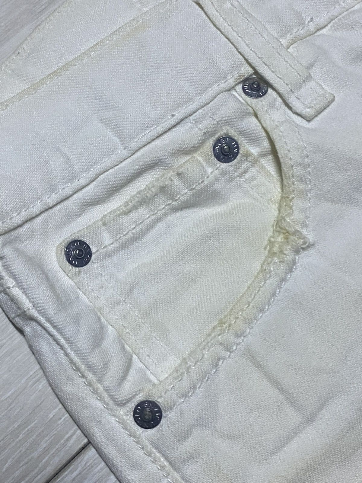 JW Anderson × Uniqlo Vintage Uniqlo S-002 Whit Denim Distressed Flare Jeans Size US 34 / EU 50 - 11 Thumbnail