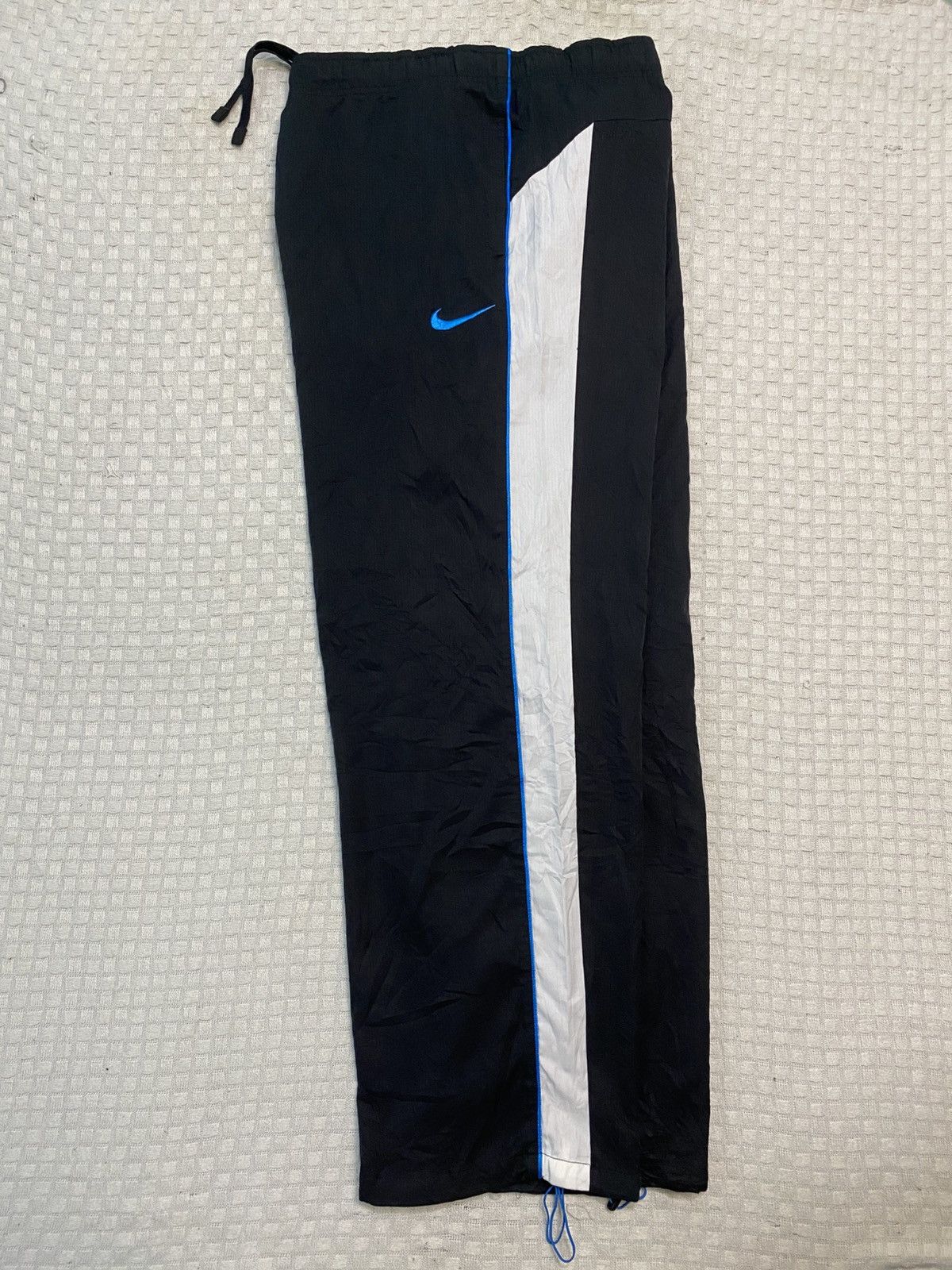 Carhartt Wip × Nike 💥VINTAGE NIKE SUPER BAGGY NYLON 90S WIDE LEG TRACK PANTS Y2K Size US 30 / EU 46 - 2 Thumbnail