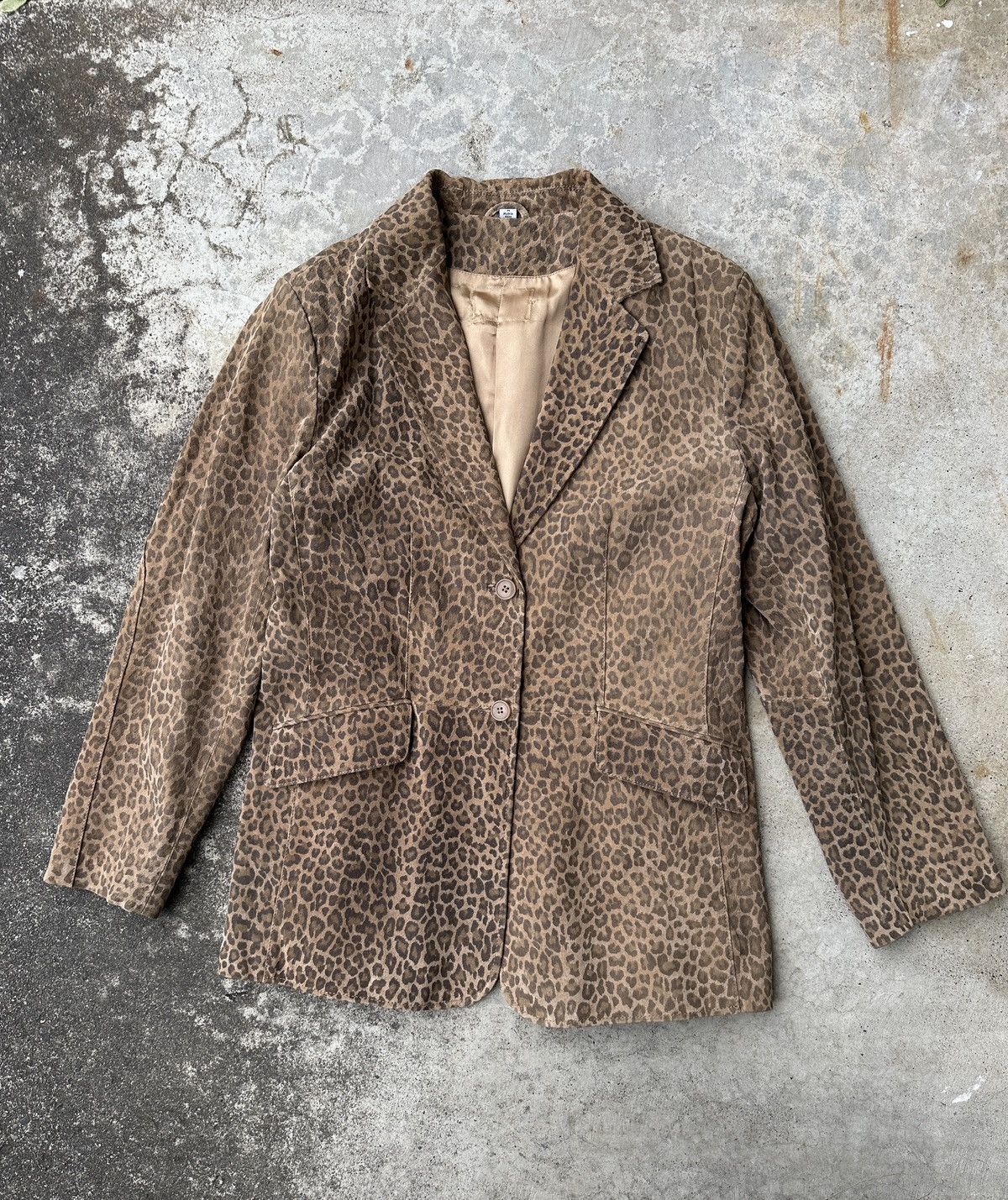 Vintage Y2K Leopard cheetah animal suede leather blazer YSL Wacko Size US M / EU 48-50 / 2 - 1 Thumbnail
