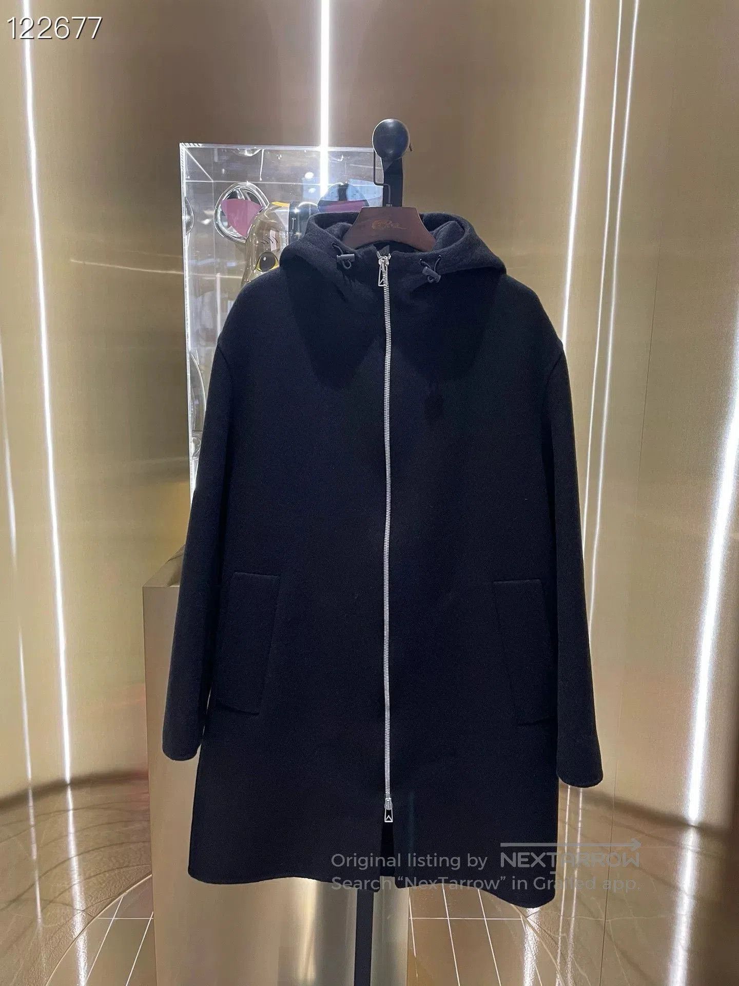 Bottega Veneta Bv 040073H66 Black Woolen Zip Coat. Size US S / EU 44-46 / 1 - 1 Thumbnail