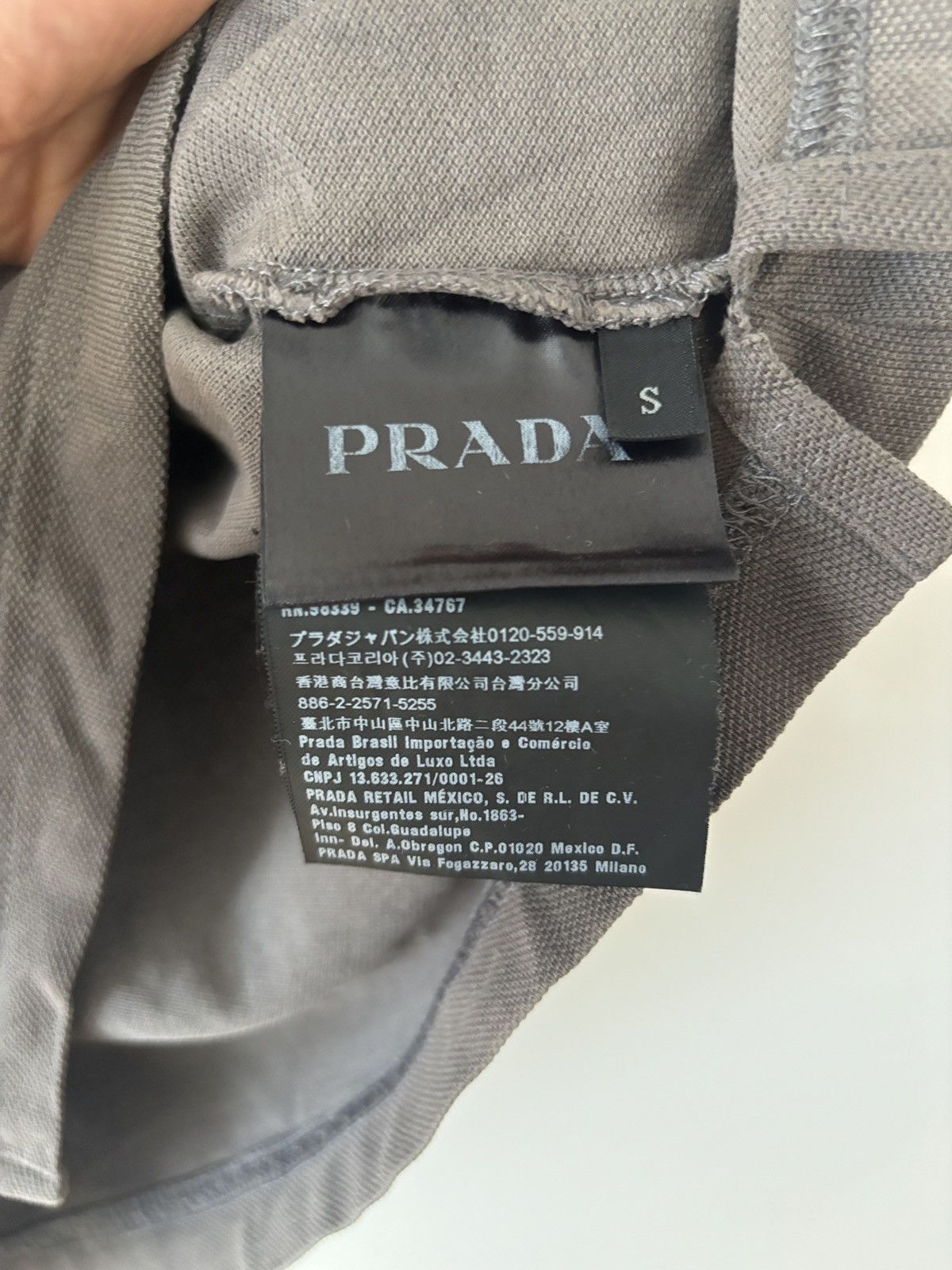 Prada Prada Classic Red Tab Logo Gray Polo Shirt Size US S / EU 44-46 / 1 - 8 Thumbnail
