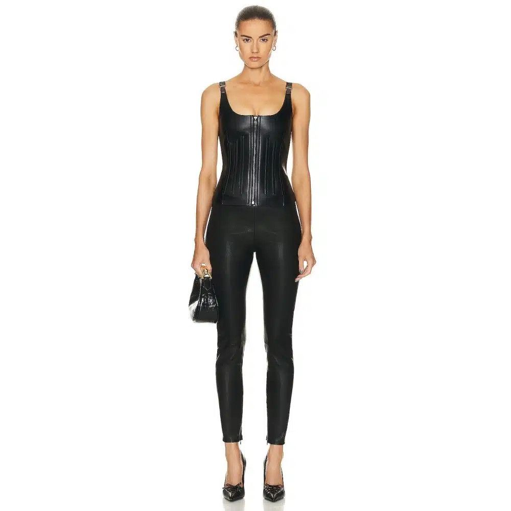 Tom Ford o1loc1c1024 TSL267 Leather Corset Top in Black Size S / US 4 / IT 40 - 2 Thumbnail