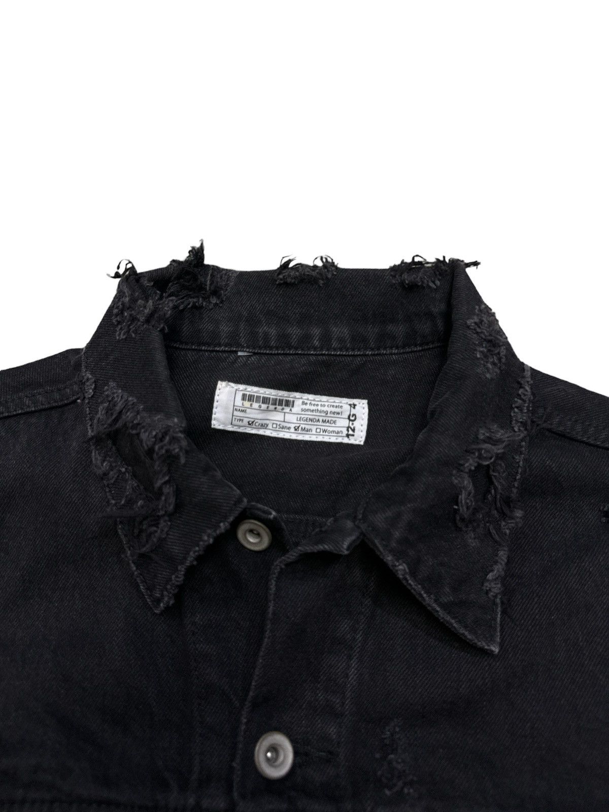Japanese Brand LEGENDA MADE DESTROYED DISTRESSED LONG DENIM JACKET FOR MEN Size US M / EU 48-50 / 2 - 4 Thumbnail