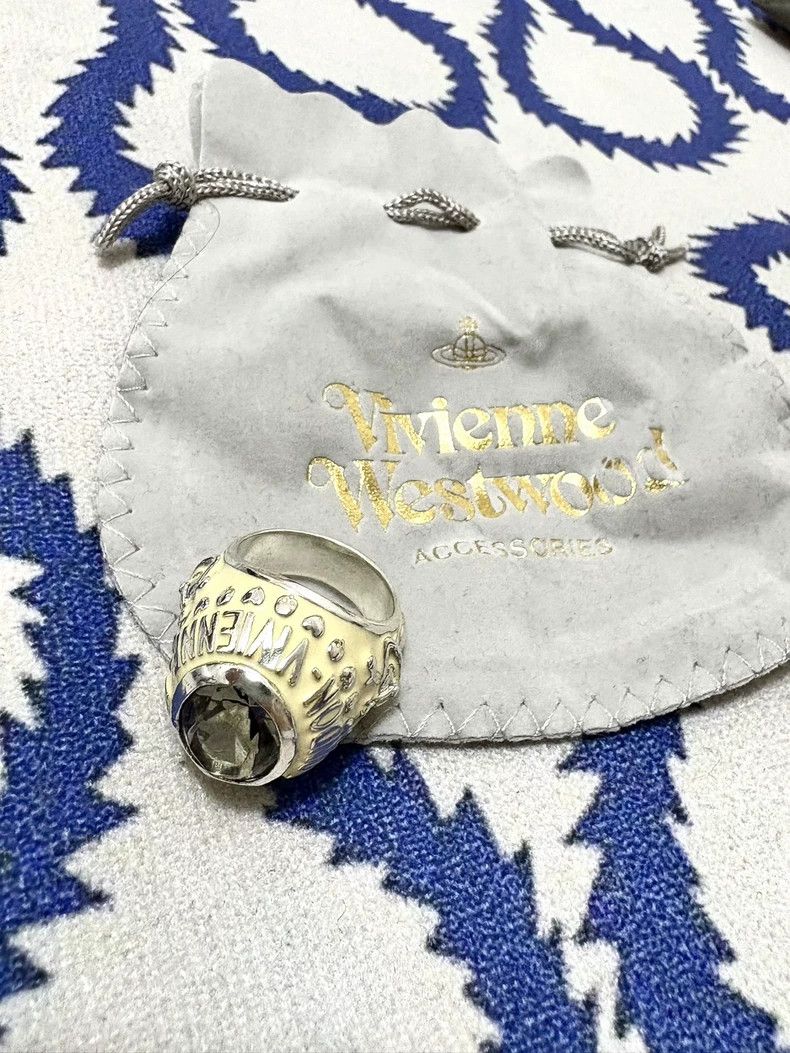 Vivienne Westwood Vivienne Westwood Mint green gem white enamel ring - colle Size ONE SIZE - 3 Thumbnail