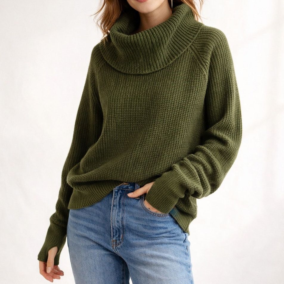 Other Market & Spruce Small Forest Green Cowl Neck Sweater Size S / US 4 / IT 40 - 7 Thumbnail