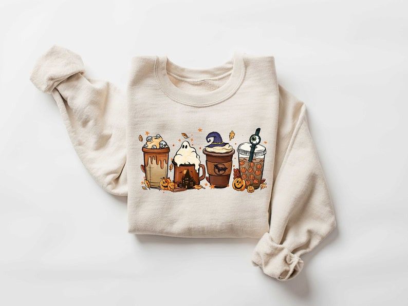 Designer Halloween Coffee Sweatshirt Size M / US 6-8 / IT 42-44 - 1 Thumbnail