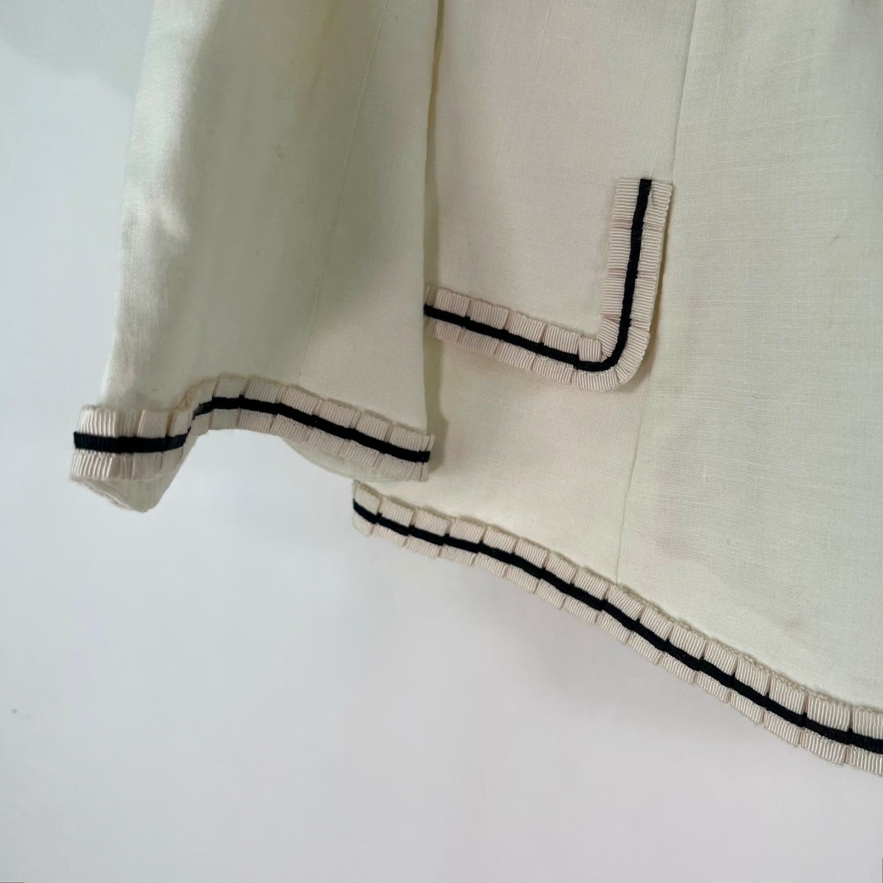 Anne Klein AK Anne Klein Womens Stretch Ruffle Trim Formal Ivory Blazer Jacket Size 6 Size M / US 6-8 / IT 42-44 - 5 Thumbnail