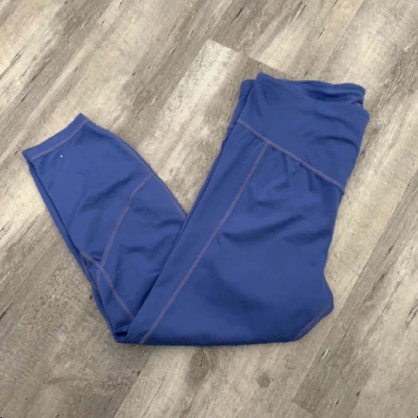Gap GapFit Leggings Womens M Blue Solid Stretch Lightweight Cross Training Skinny Inseam 22in Pul On Size 32" / US 10 / IT 46 - 7 Thumbnail