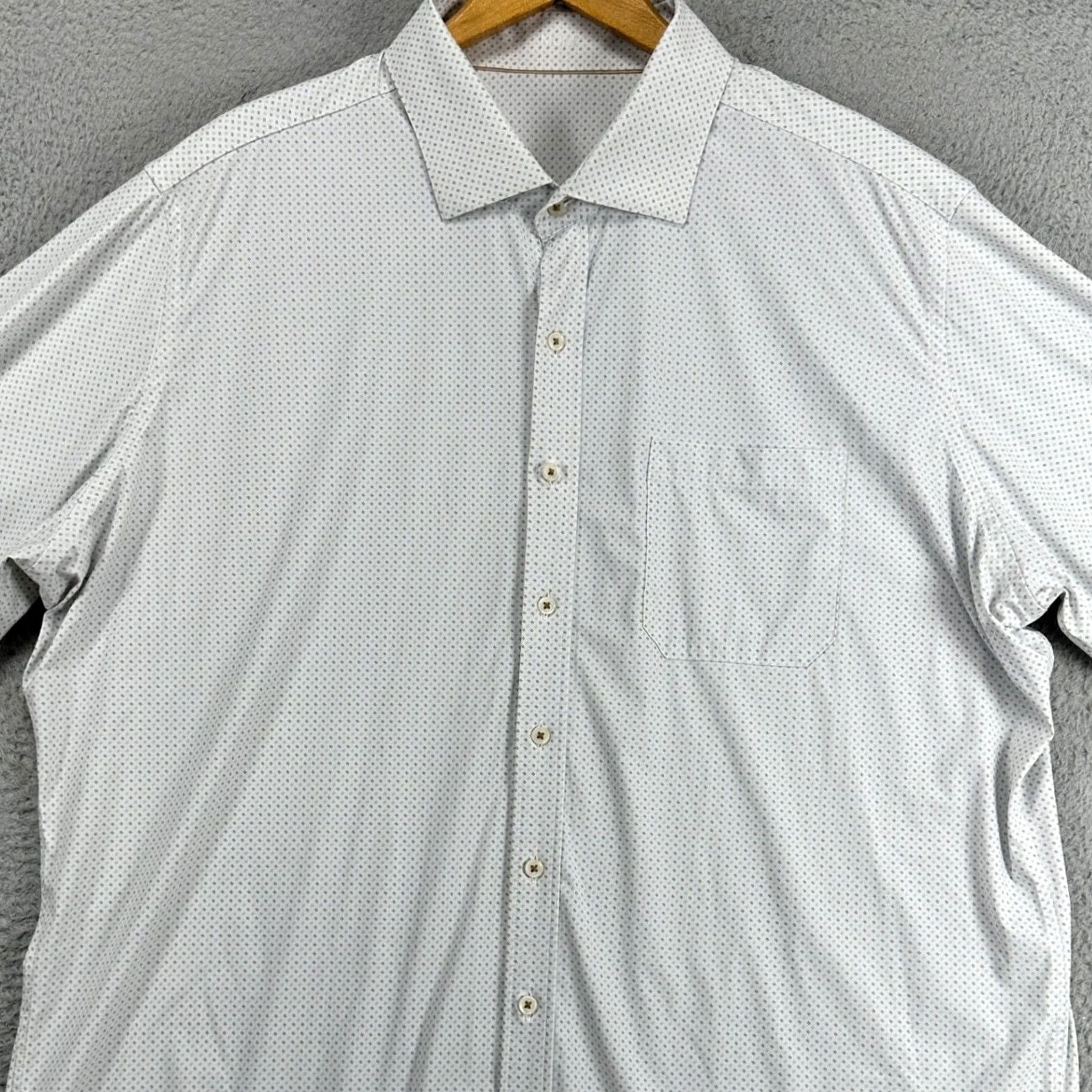 Vintage J. Hilburn Button Up Shirt Geometric White 2XL Mens Long Sleeve Regular Stretch Performance Shirt Size US XXL / EU 58 / 5 - 2 Thumbnail
