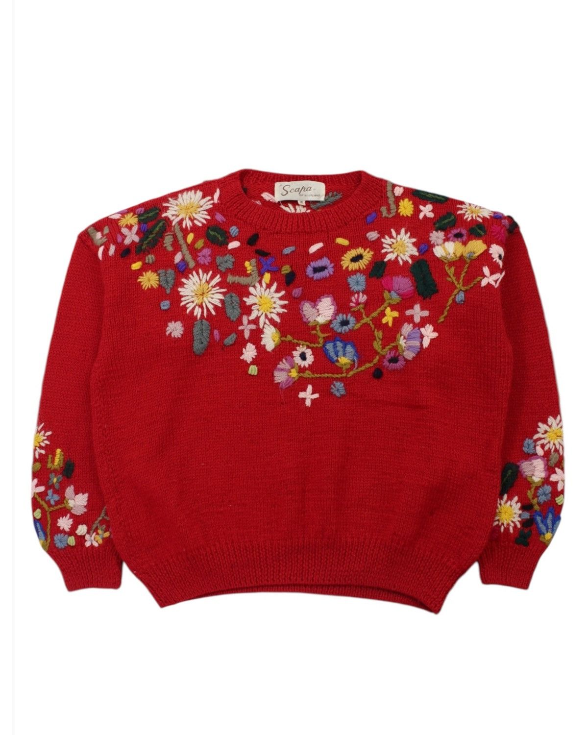 Vintage 1990S SCAPA OF SCOTLAND HAND EMBROIDERED WOOLKNIT Size US S / EU 44-46 / 1 - 1 Thumbnail