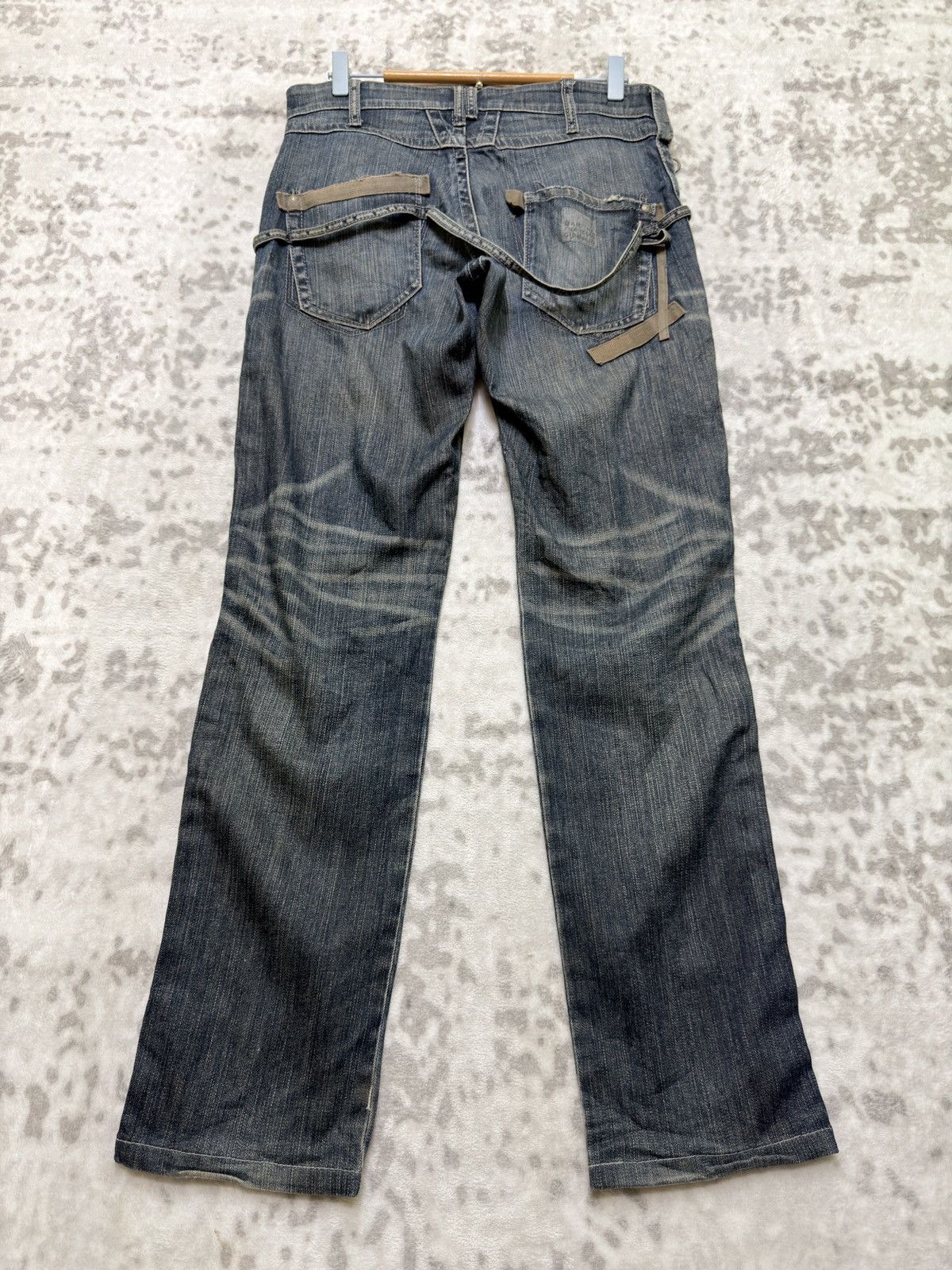 Marithe + Francois Girbaud Le Jean De Marithe Girbaud Strap Pocket Bondage Denim Y2K Size US 31 - 2 Thumbnail