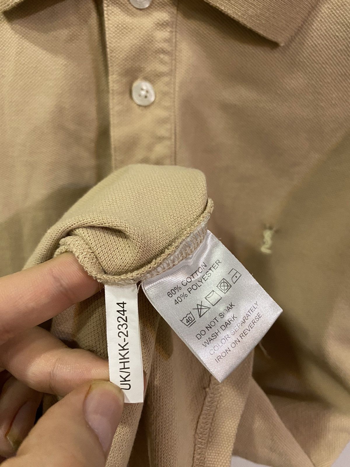Yves Saint Laurent Beige YSL Polo Shirt Tan YSL T-shirt Size US L / EU 52-54 / 3 - 7 Thumbnail