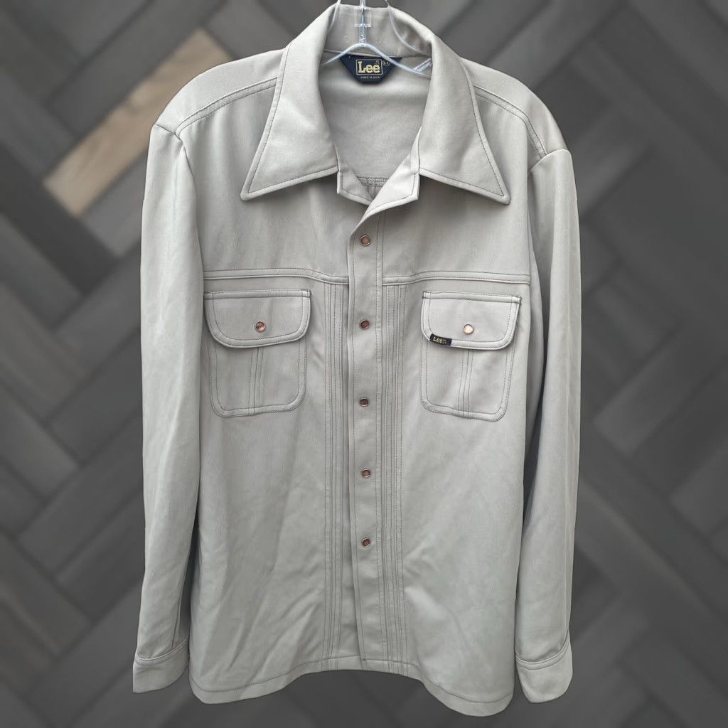 Lee Vintage Lee Western Shirt Jacket Chore Blazer Size L Beige Regular Mens Pocketed Collared Lightweight Snap Closure WWII? Size US L / EU 52-54 / 3 - 1 Thumbnail