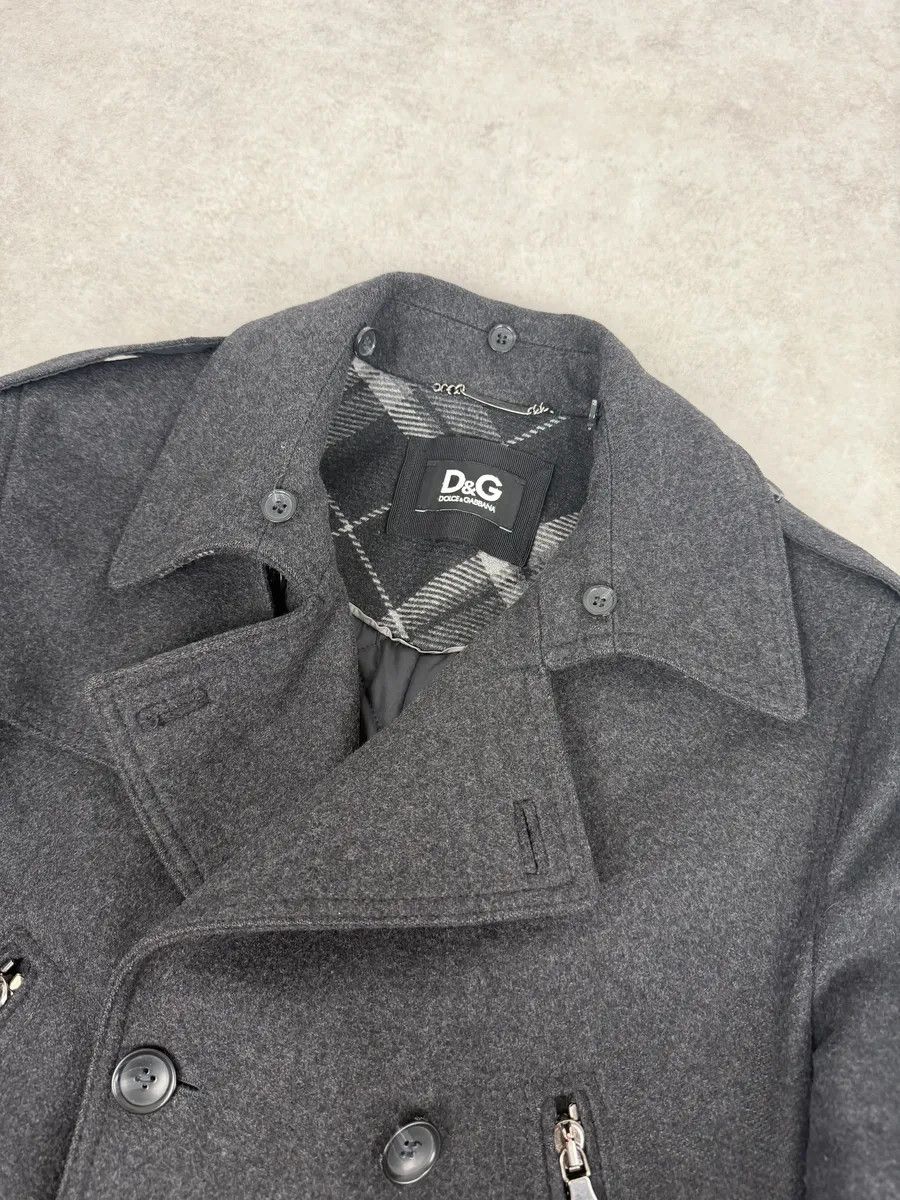 Dolce & Gabbana AW2009 Dolce & Gabbana Grey Caban Buttoned Officer Wool Coat Size US M / EU 48-50 / 2 - 9 Thumbnail