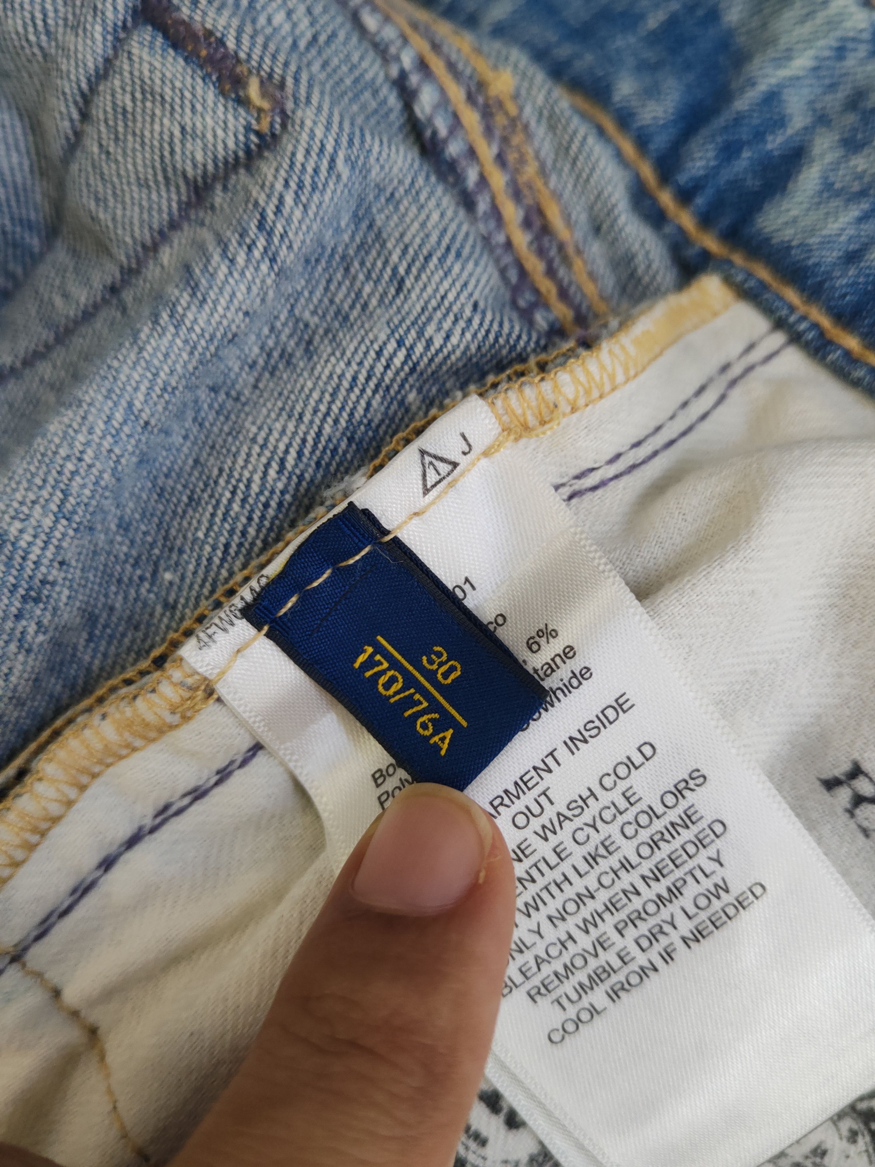 Polo Ralph Lauren Polo Ralph Lauren skinny Blue Ripped denim Jeans #46-901 Size US 31 - 15 Thumbnail