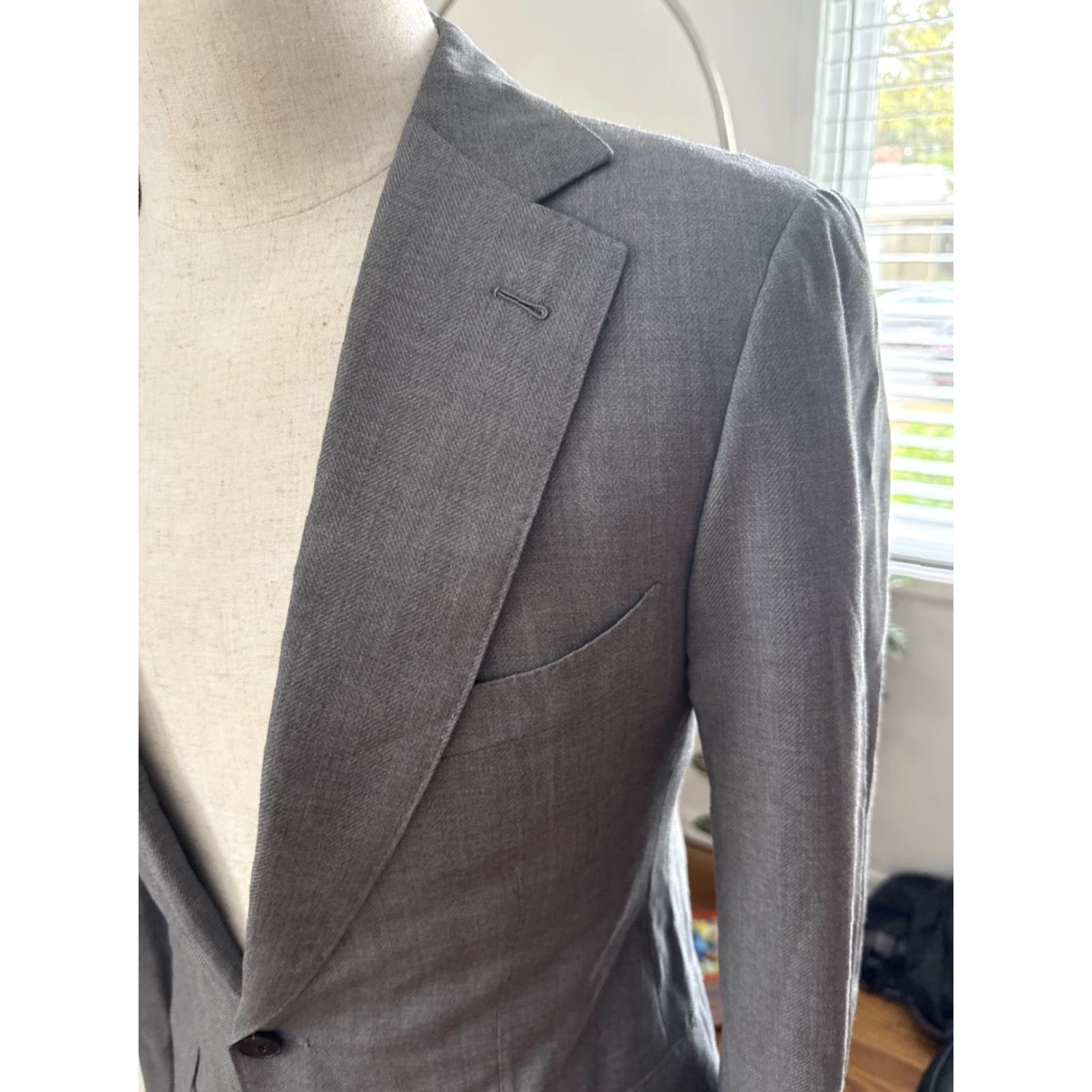 Vintage MUSIKA FRERE Grey jacket Classic Wool Mens Blazer Tuxedos Sz 40 Size 40R - 3 Thumbnail