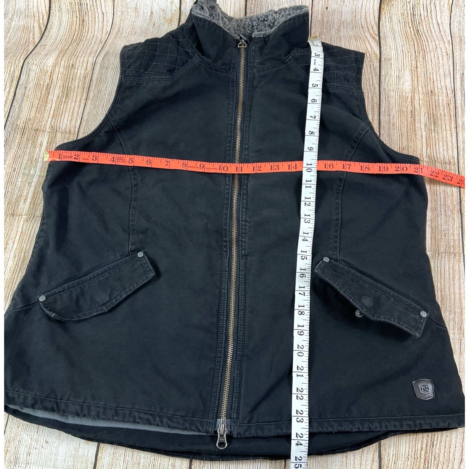 Vintage Noble Outfitters Canvas Vest Women Fleece Lined Black Gray Size XL Weather Barn Western Outdoor Classic Short Sleeveless Full Zip Size XL / US 12-14 / IT 48-50 - 3 Thumbnail