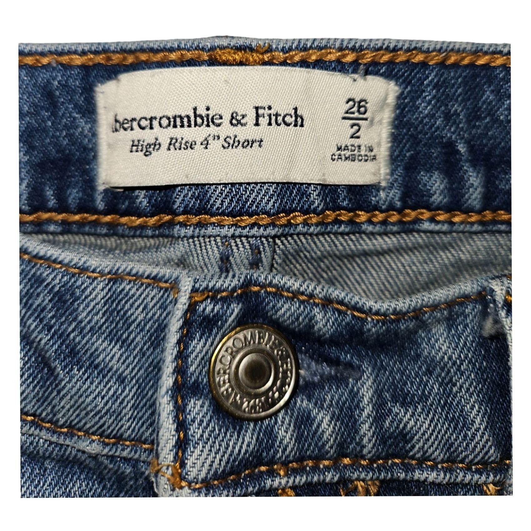 Abercrombie & Fitch Abercrombie & Fitch Jeans Shorts Womens Blue High Rise 4" Denim Cut-Off Size 26" / US 2 / IT 38 - 2 Thumbnail